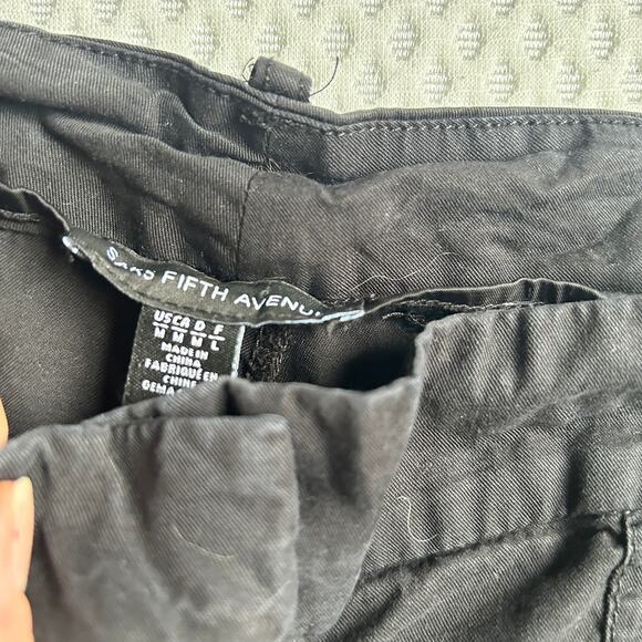 Saks Fifth Avenue Lyocell Ankle Pants M Black Trousers Crop Travel Capsule Women - Picture 4 of 6